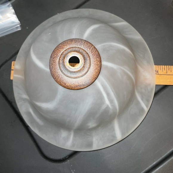 Vintage Frosted Glass Bell Shaped Lamp Shade - Picture 7 of 10